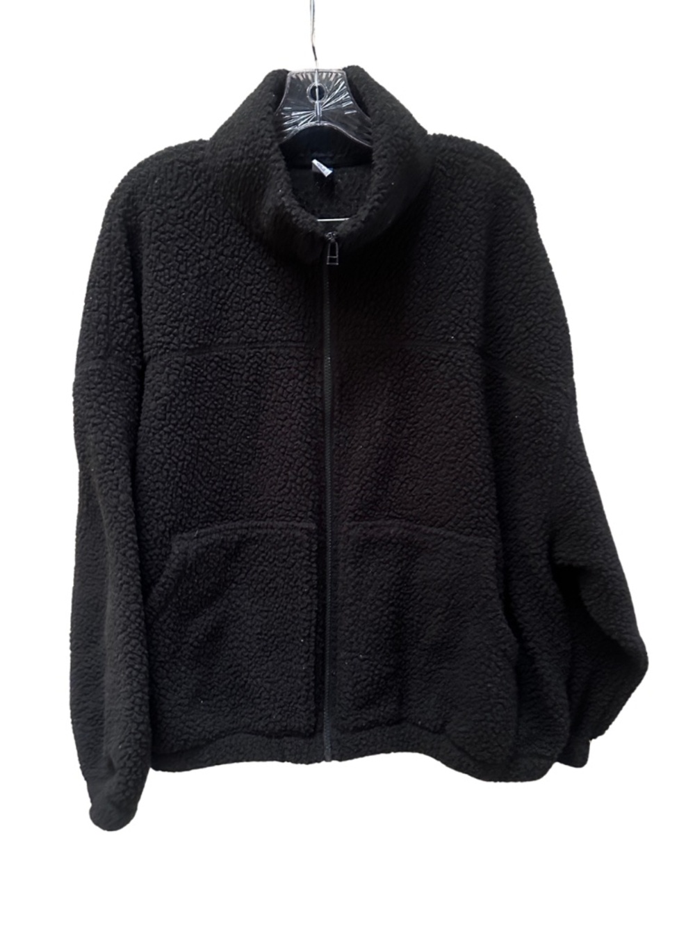 Old Navy Black Sherpa Zipper Mock Neck Jacket - Women's XL